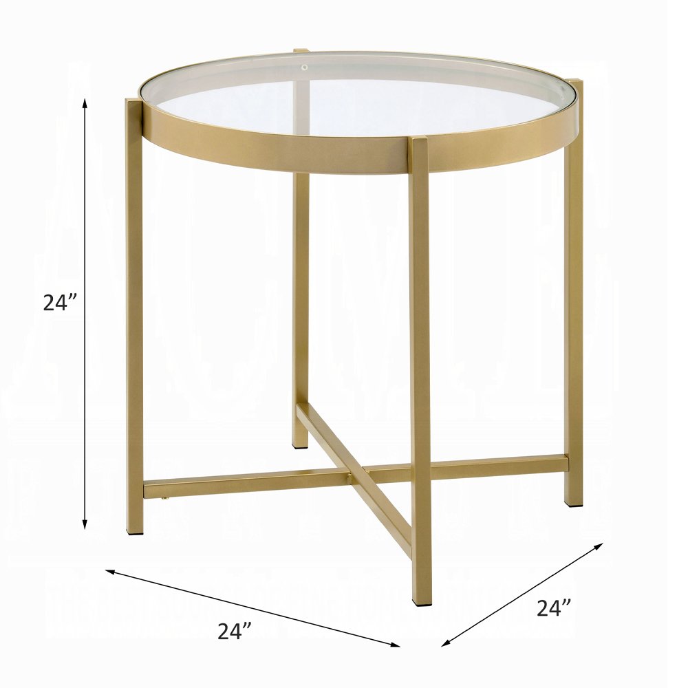 Charrot End Table, Gold