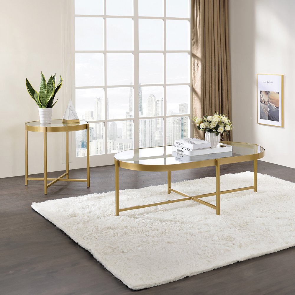 Charrot End Table, Gold