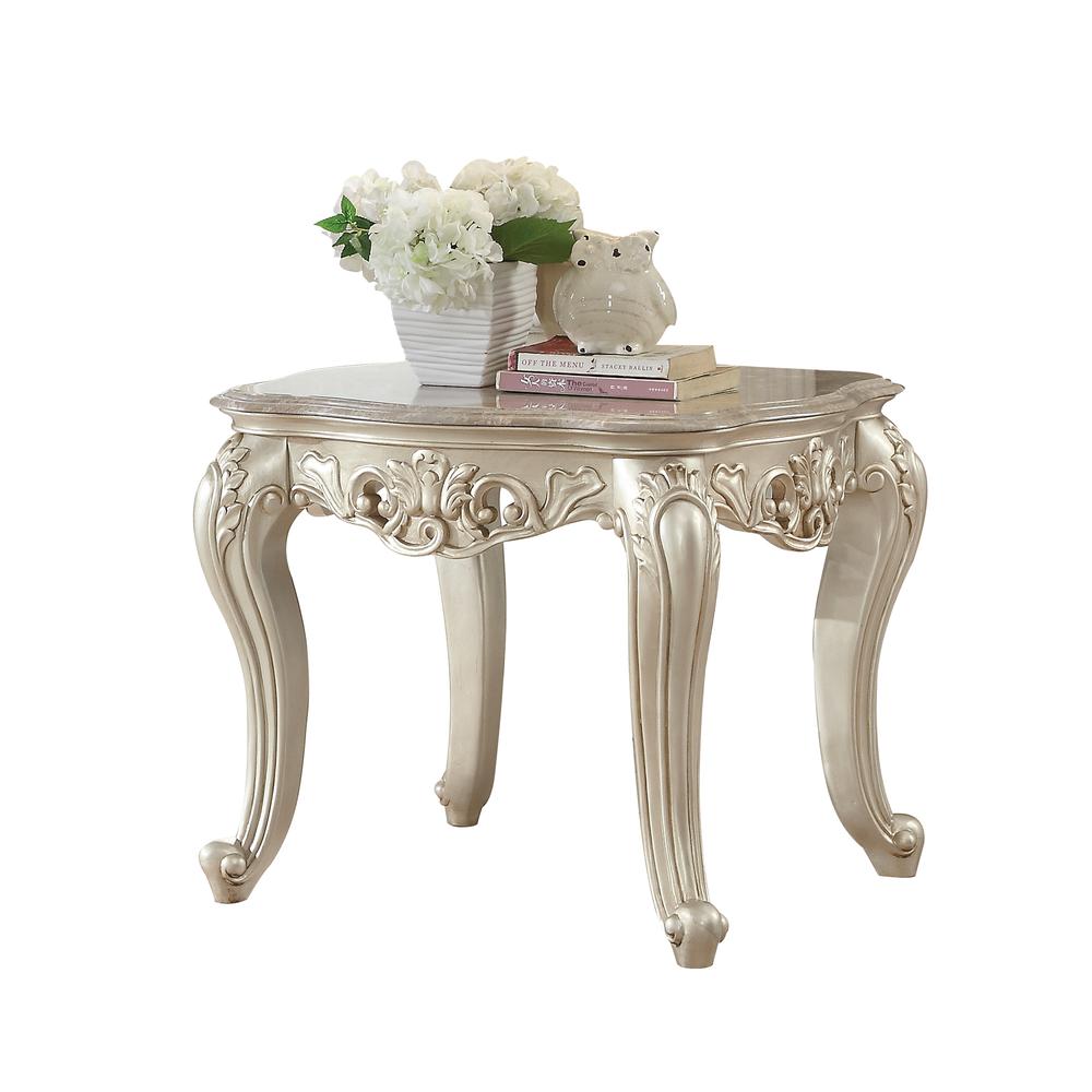 Gorsedd Coffee Table, Natural Marble Top & Golden Ivory