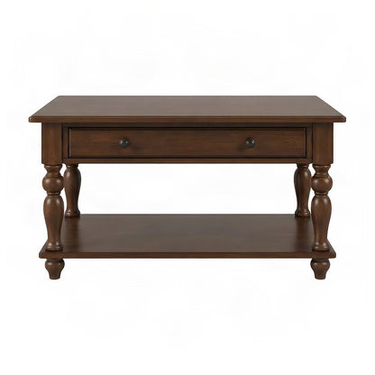 Veneer-Finish Composite Wood End Table, Small Side and Accent Table, Walnut