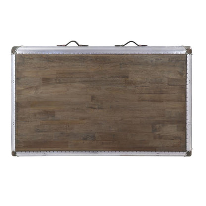 Brancaster Coffee Table, Antique Oak & Aluminum