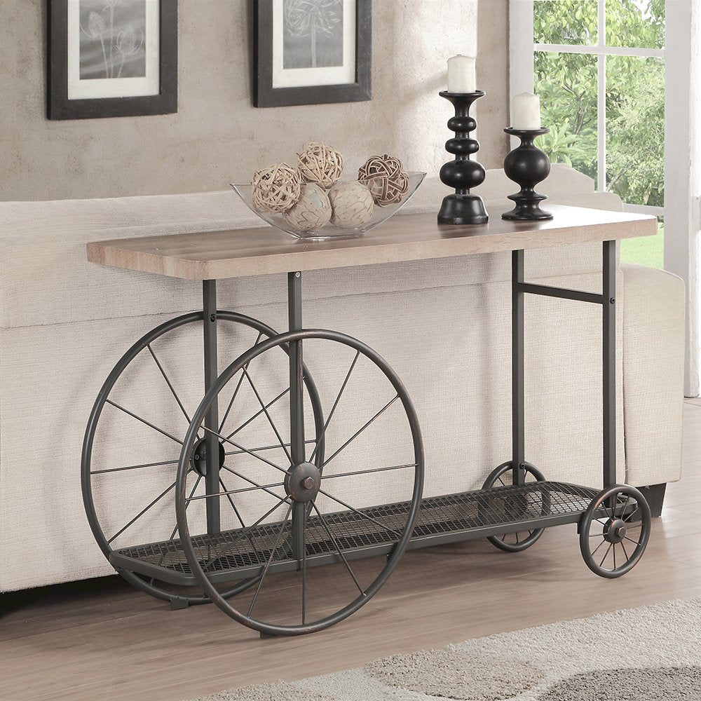 Francie Sofa Table, Oak & Antique Gray