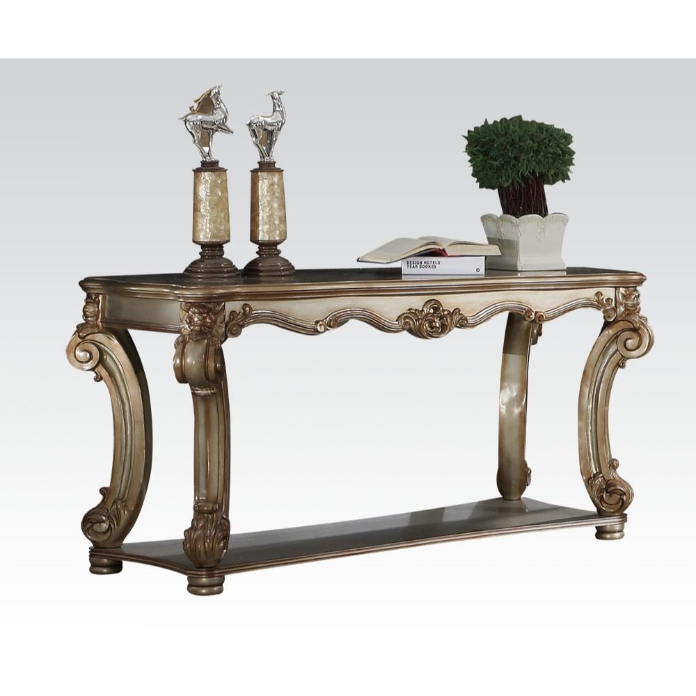 Vendome Sofa Table, Gold Patina