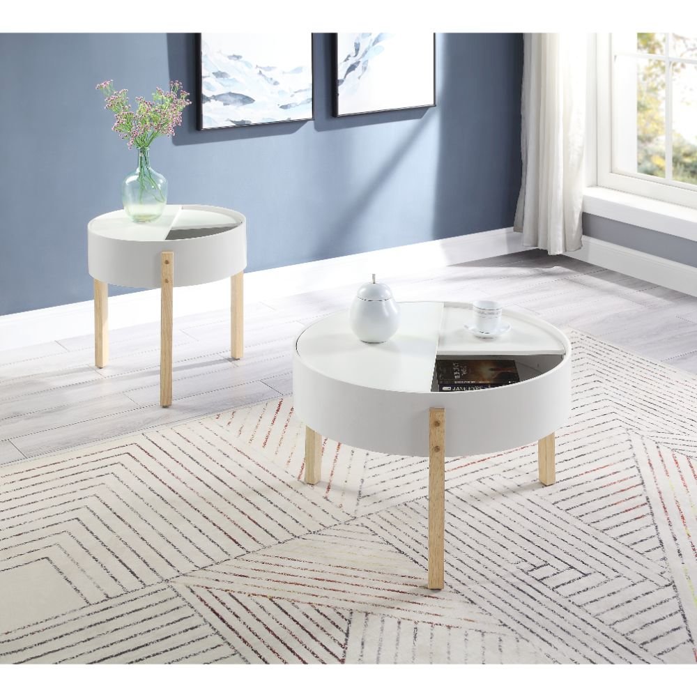 Bodfish Coffee Table, White & Natural