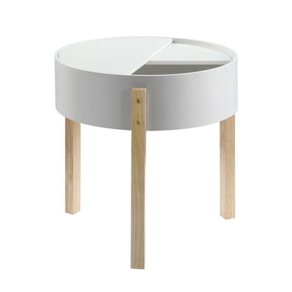 Bodfish End Table, White & Natural