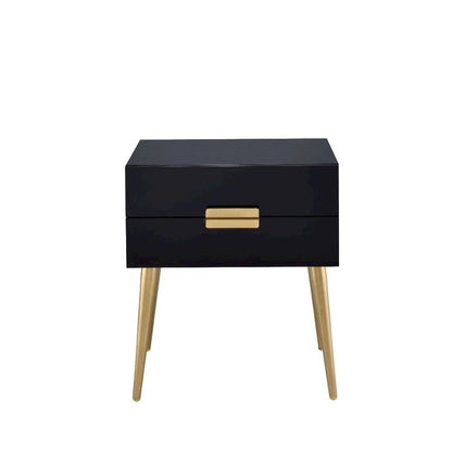 Denvor End Table, Black & Gold