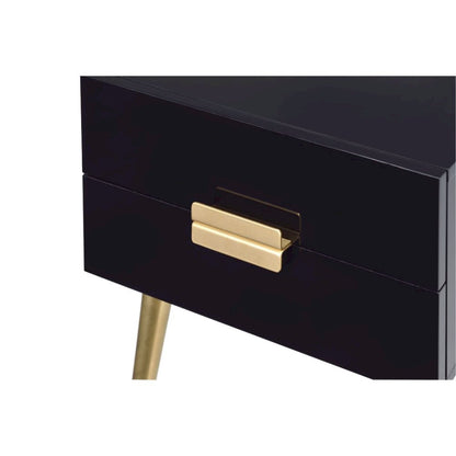 Denvor End Table, Black & Gold