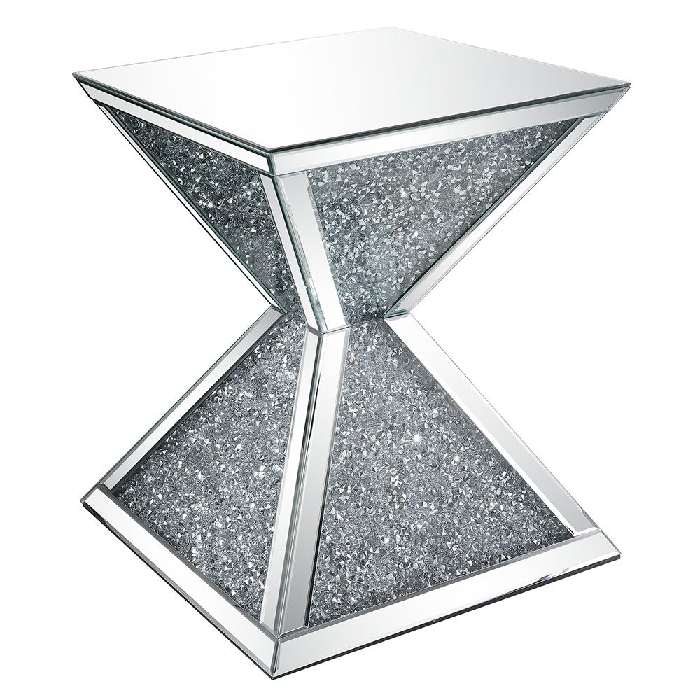 Noralie End Table, Mirrored & Faux Diamonds