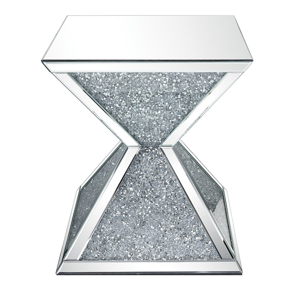 Noralie End Table, Mirrored & Faux Diamonds