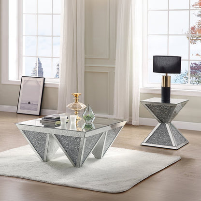 Noralie End Table, Mirrored & Faux Diamonds