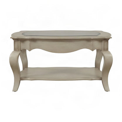 Traditional Wood Side Table, Small End Table for Living Room, Antique Taupe
