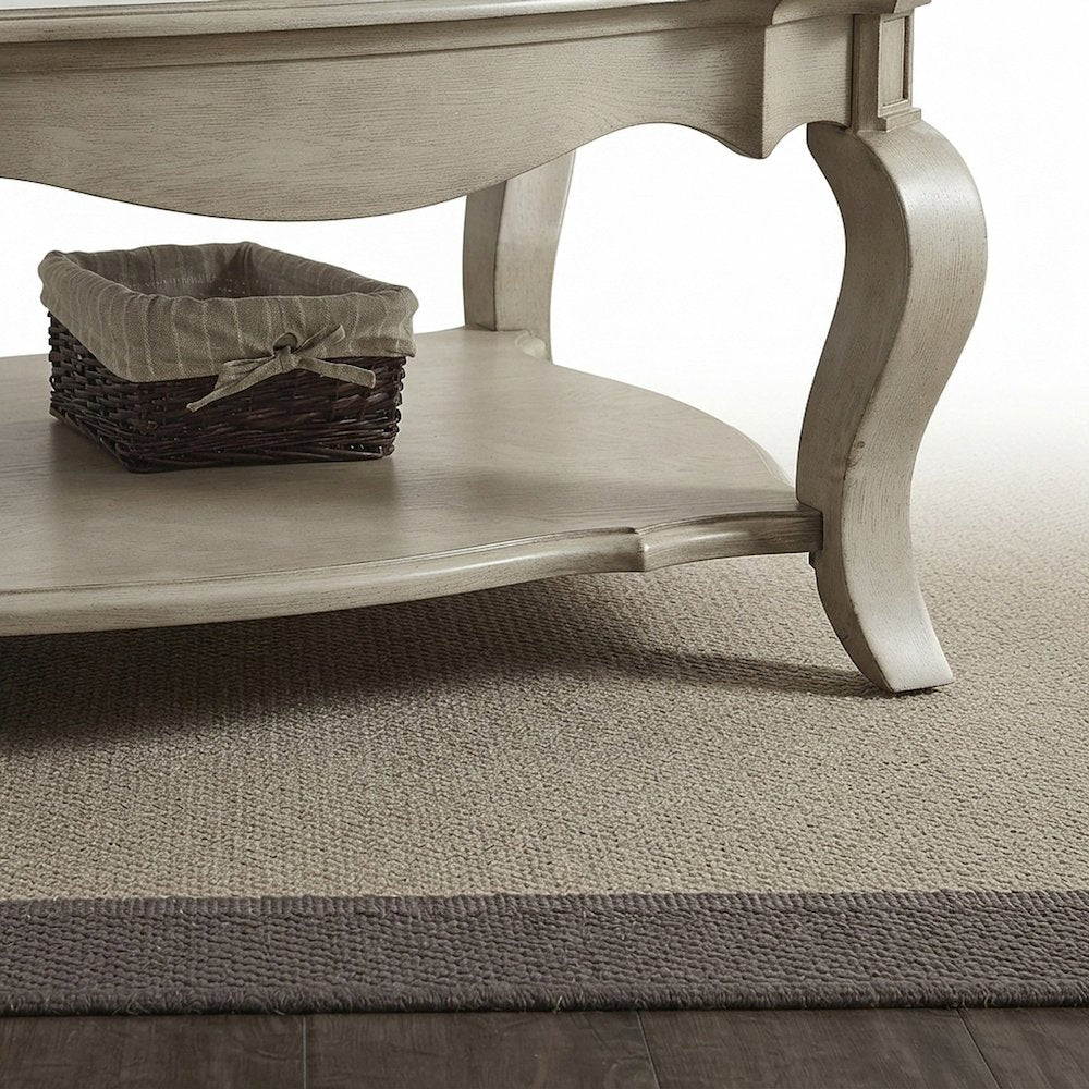 Traditional Wood Side Table, Small End Table for Living Room, Antique Taupe