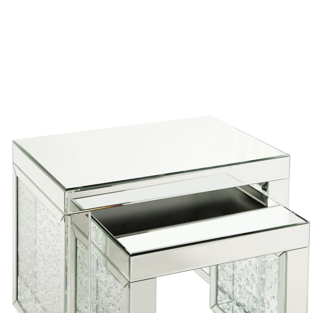 Nysa Accent Table, Mirrored & Faux Crystals Inlay