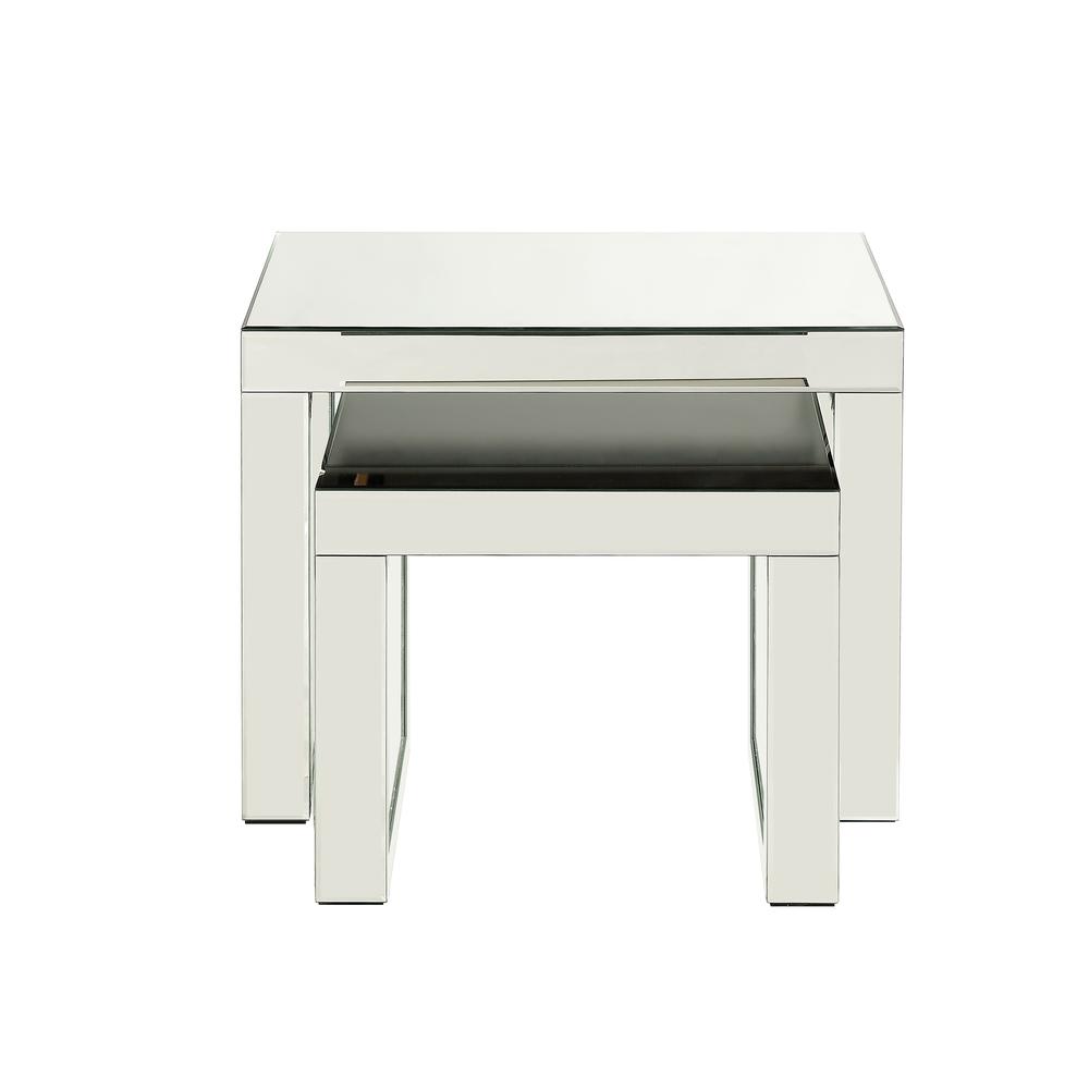Nysa Accent Table, Mirrored & Faux Crystals Inlay