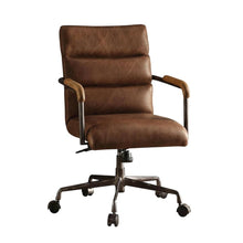 Retro Brown Top Grain Leather Executive Office Chair With Vintage Style