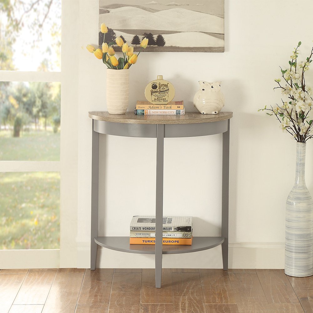 Justino Console Table, Natural Oak & Gray
