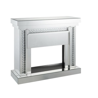 Nysa Fireplace, Mirrored & Faux Crystals