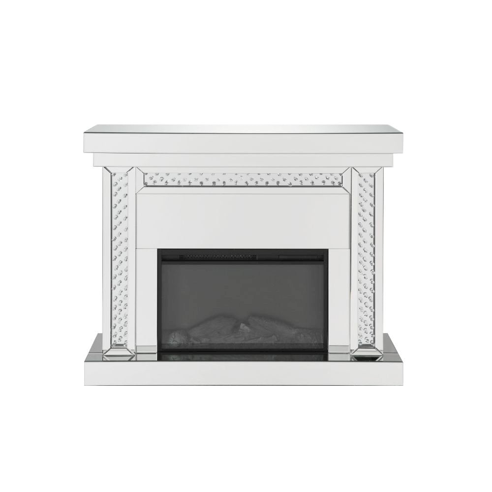 Nysa Fireplace, Mirrored & Faux Crystals