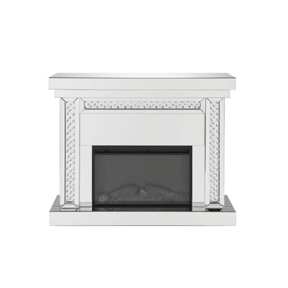 Nysa Fireplace, Mirrored & Faux Crystals