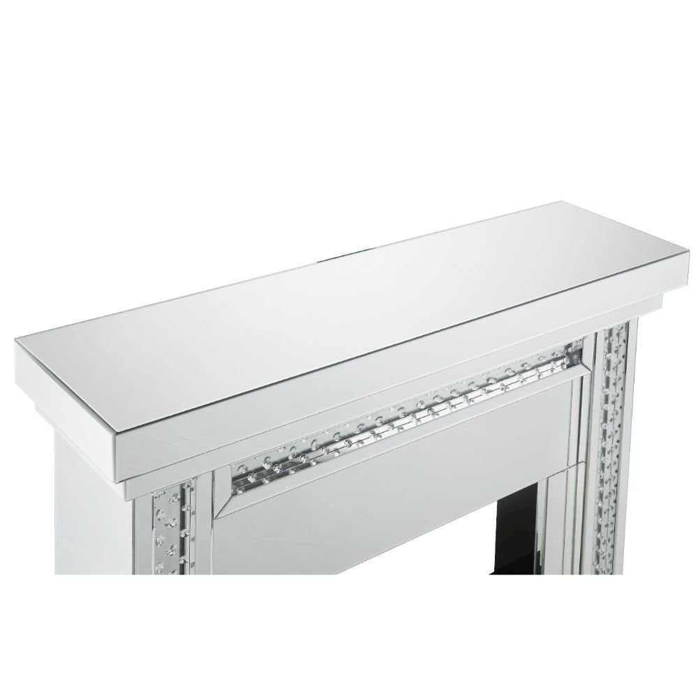 Nysa Fireplace, Mirrored & Faux Crystals
