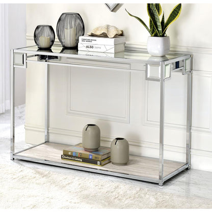 Asbury Console Table, Mirrored, Chrome