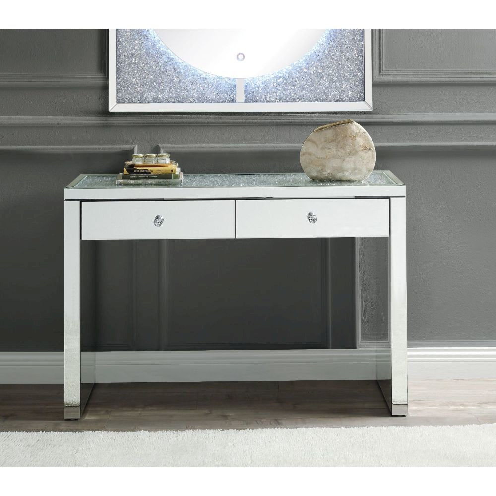 Noralie Console Table, Mirrored & Faux Diamonds