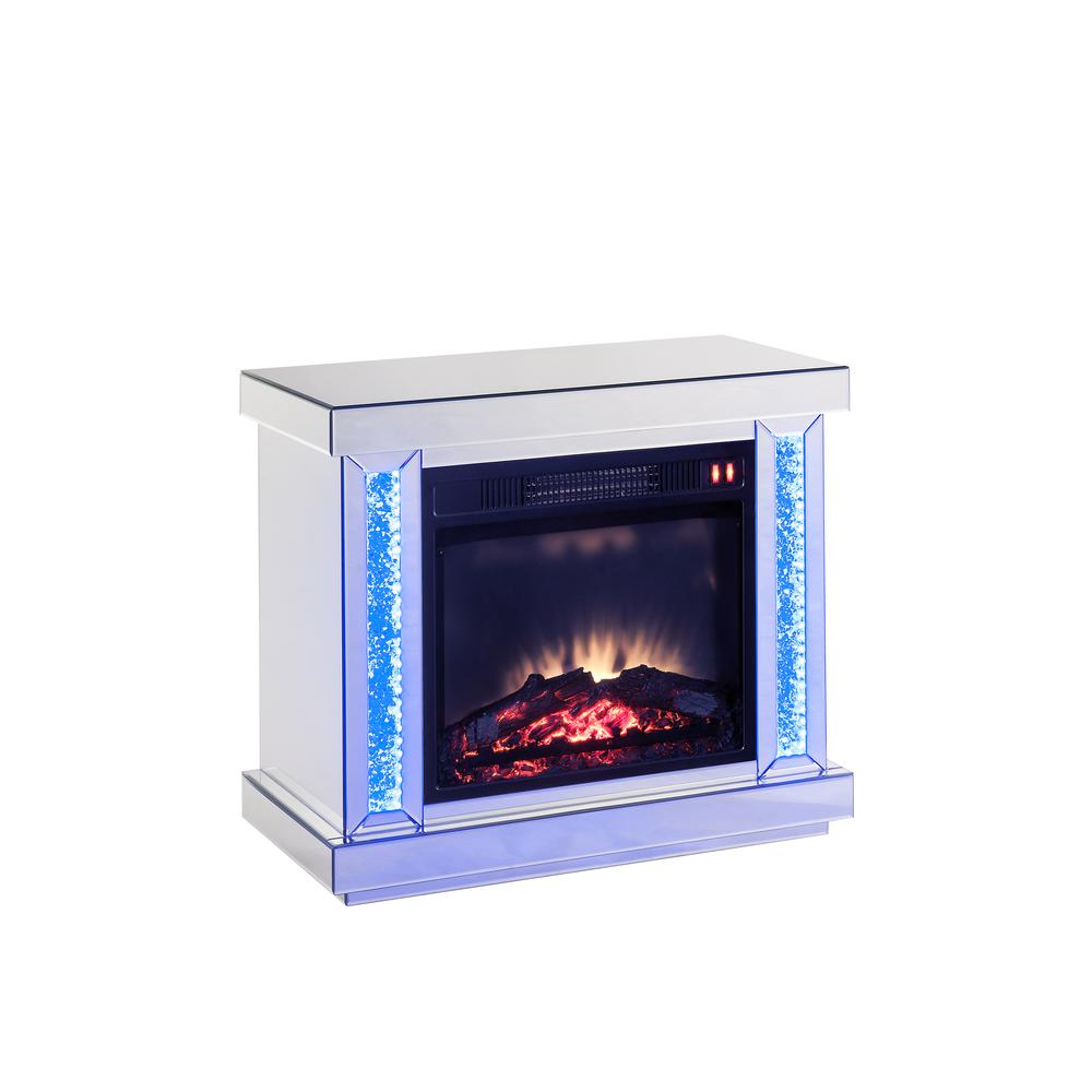 Noralie Fireplace, LED, Mirrored & Faux Diamonds