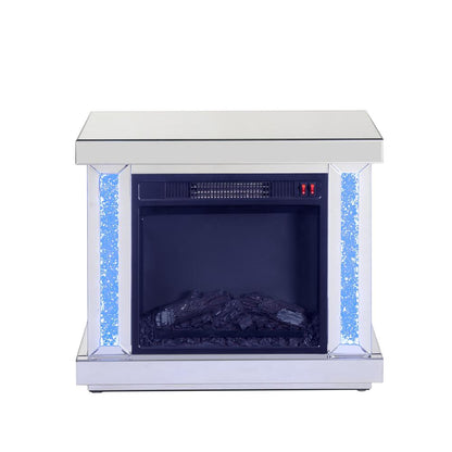 Noralie Fireplace, LED, Mirrored & Faux Diamonds