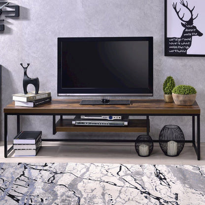 Bob TV Stand, Weathered Oak & Black Metal