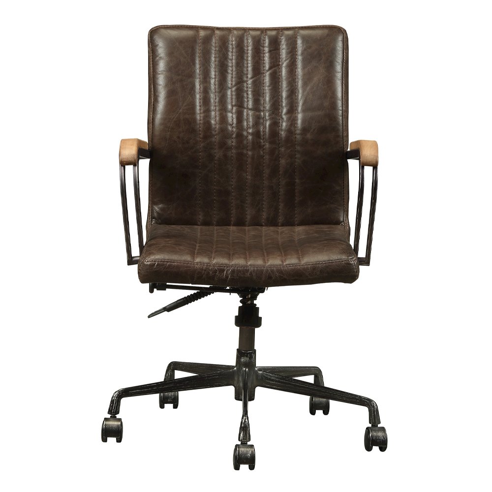 Joslin Office Chair, Distress Chocolate Top Grain Leather