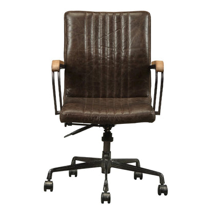 Joslin Office Chair, Distress Chocolate Top Grain Leather