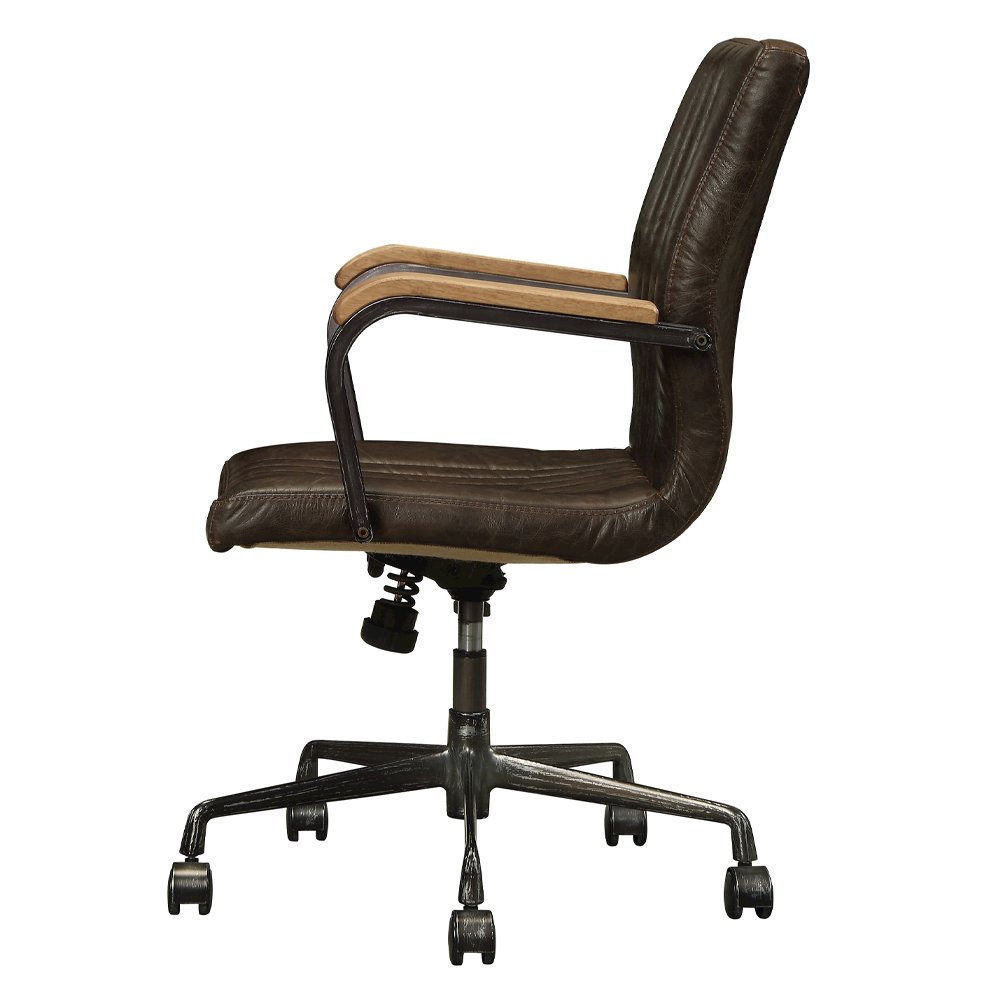 Joslin Office Chair, Distress Chocolate Top Grain Leather