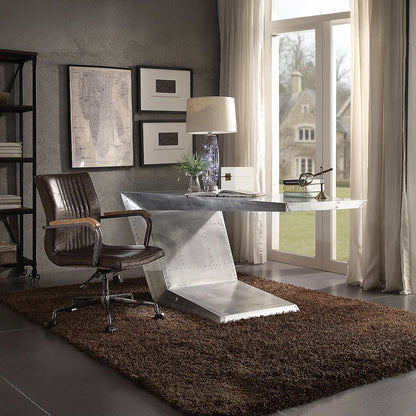 Joslin Office Chair, Distress Chocolate Top Grain Leather