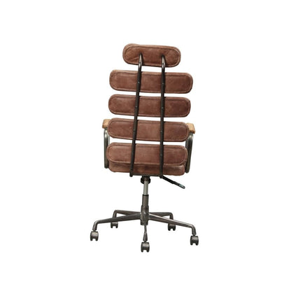 Calan Swivel Office Chair, Vintage Whiskey Top Grain Leather