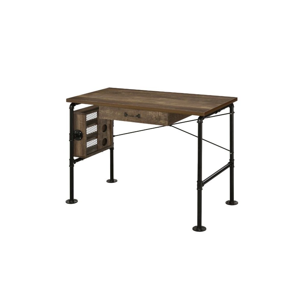 Endang Writing Desk, Weathered Oak & Black