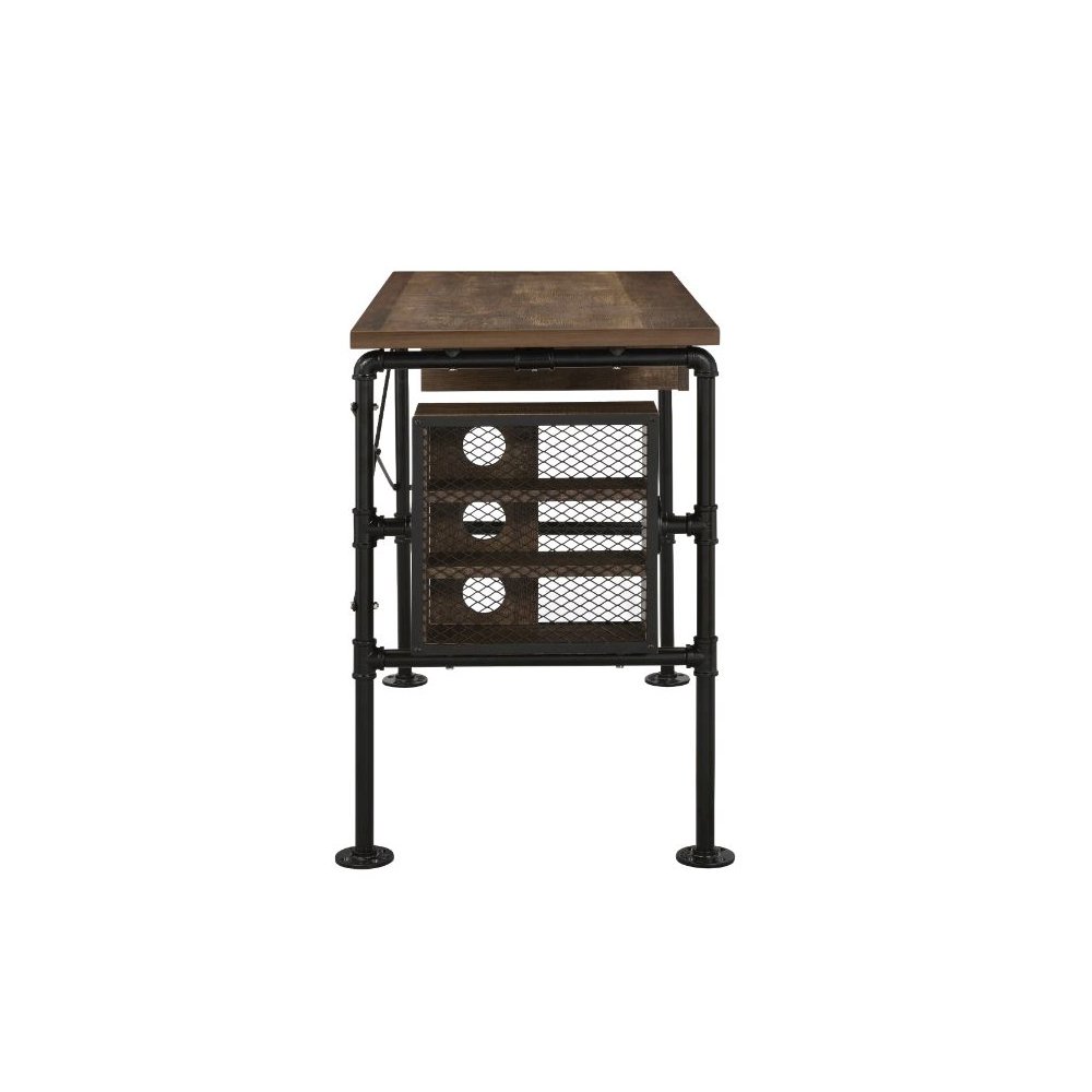 Endang Writing Desk, Weathered Oak & Black