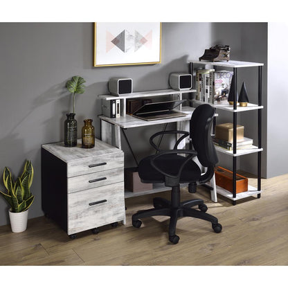 Nypho BookShelf, Antique White & Black