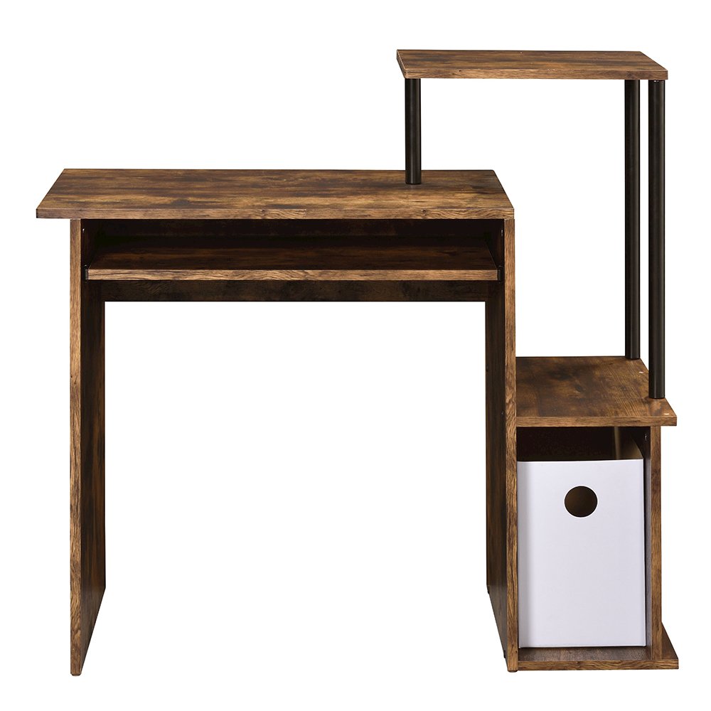 Lyphre Computer Desk, Weathered Oak & Black