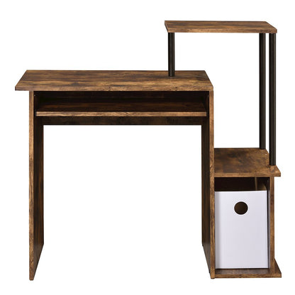 Lyphre Computer Desk, Weathered Oak & Black
