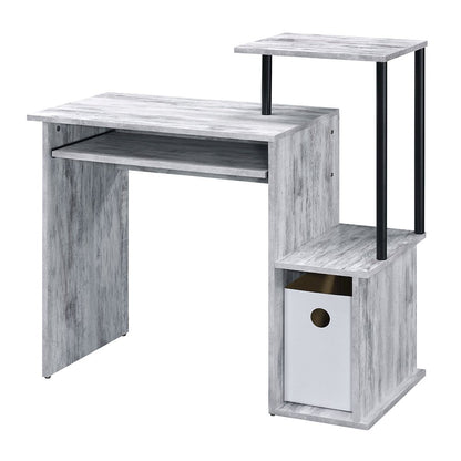 Lyphre Computer Desk, Antique White & Black