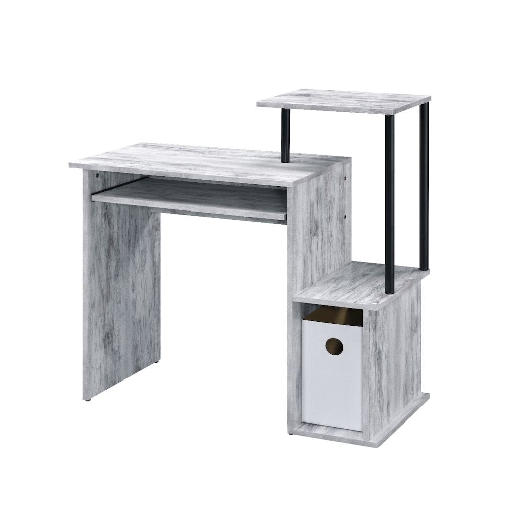 Lyphre Computer Desk, Antique White & Black
