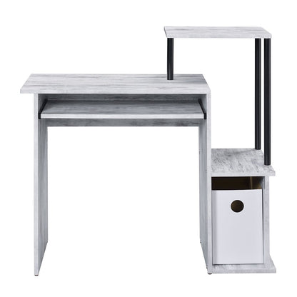 Lyphre Computer Desk, Antique White & Black