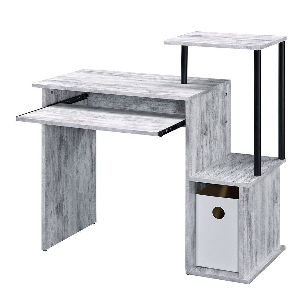 Lyphre Computer Desk, Antique White & Black