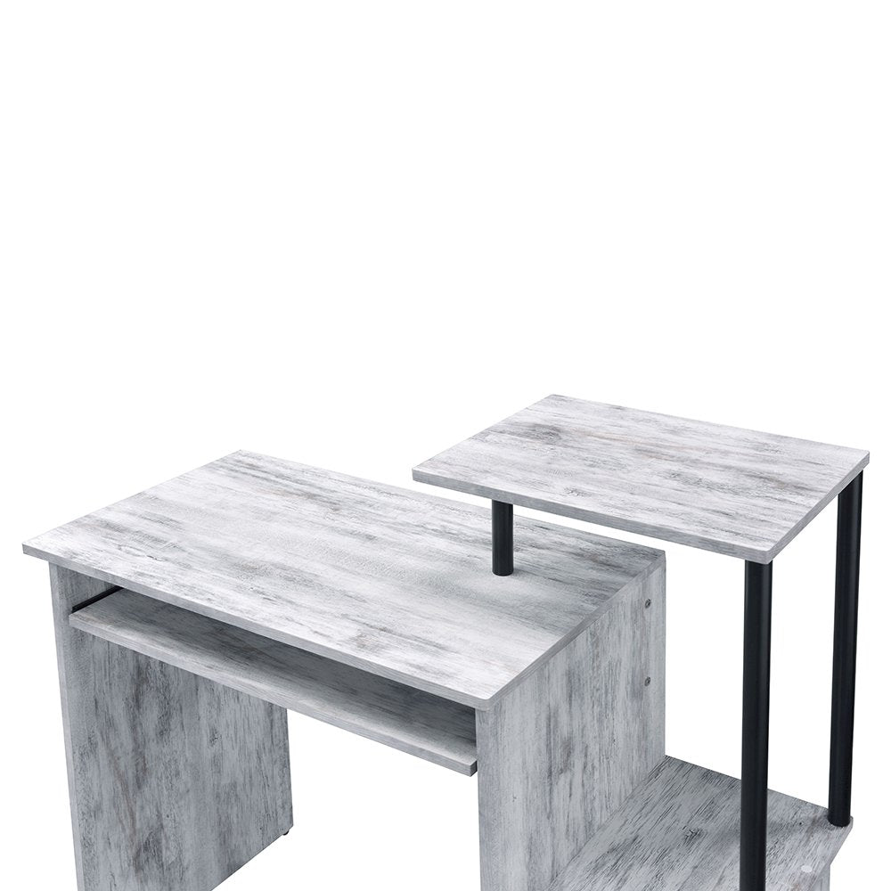 Lyphre Computer Desk, Antique White & Black