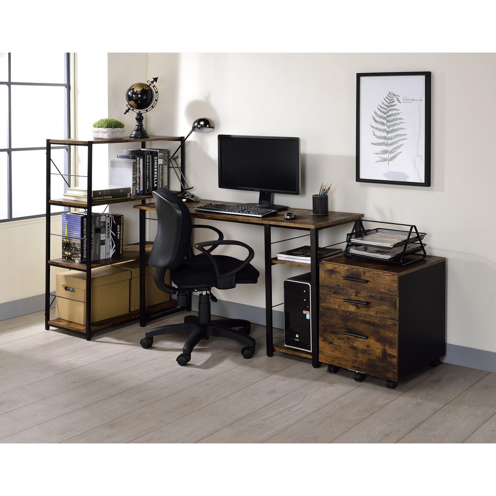 Vadna Writing Desk, Weathered Oak & Black