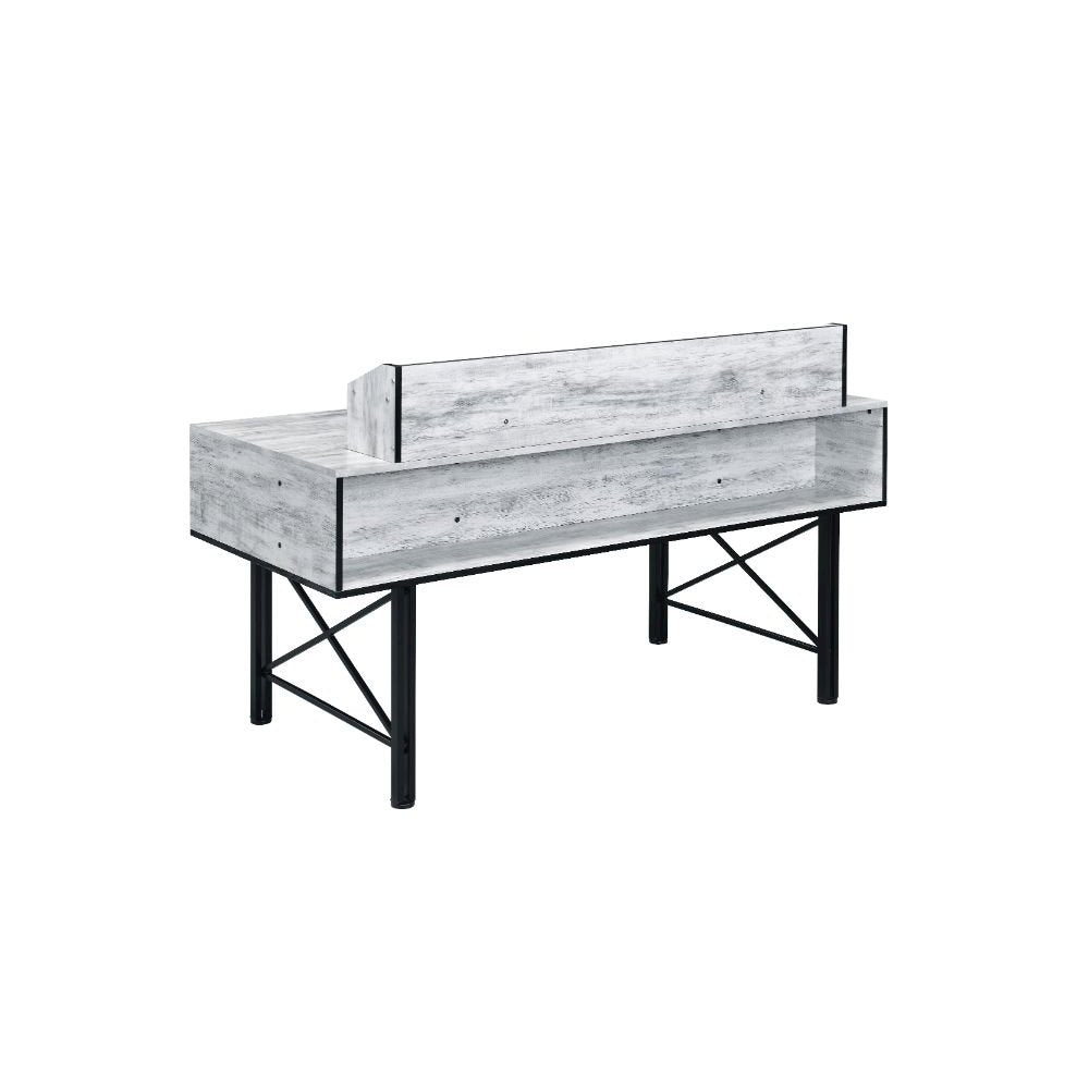 Safea Computer Desk, Antique White & Black