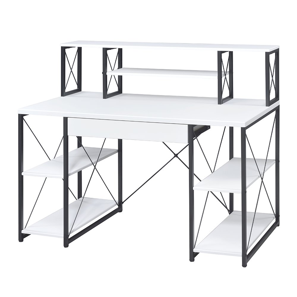 Amiel Writing Desk, White & Black