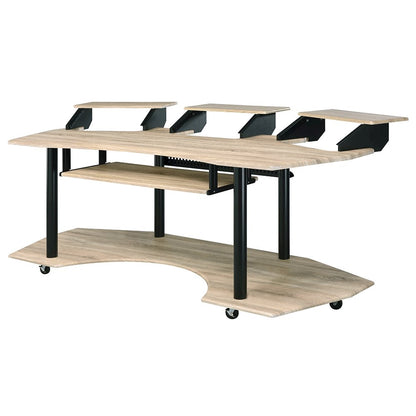 Eleazar 83" Music Studio Desk, Natural Oak