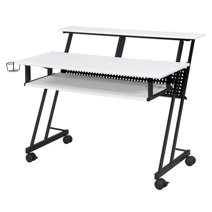 Suitor Music Recording Studio Desk, White & Black