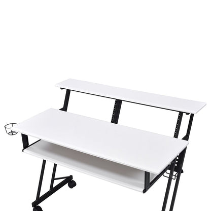 Suitor Music Recording Studio Desk, White & Black